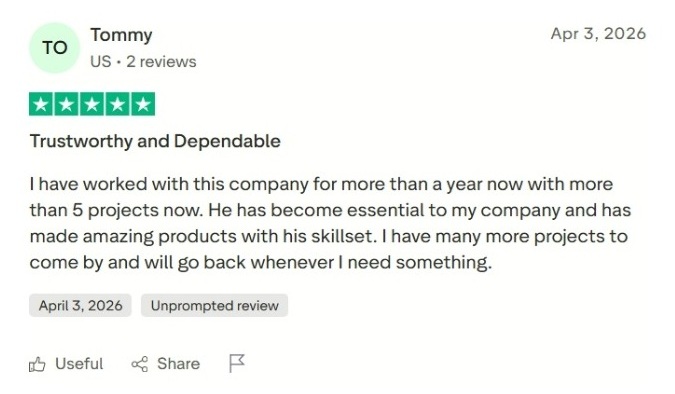 Trustpilot review from Tommy — Trustworthy and Dependable